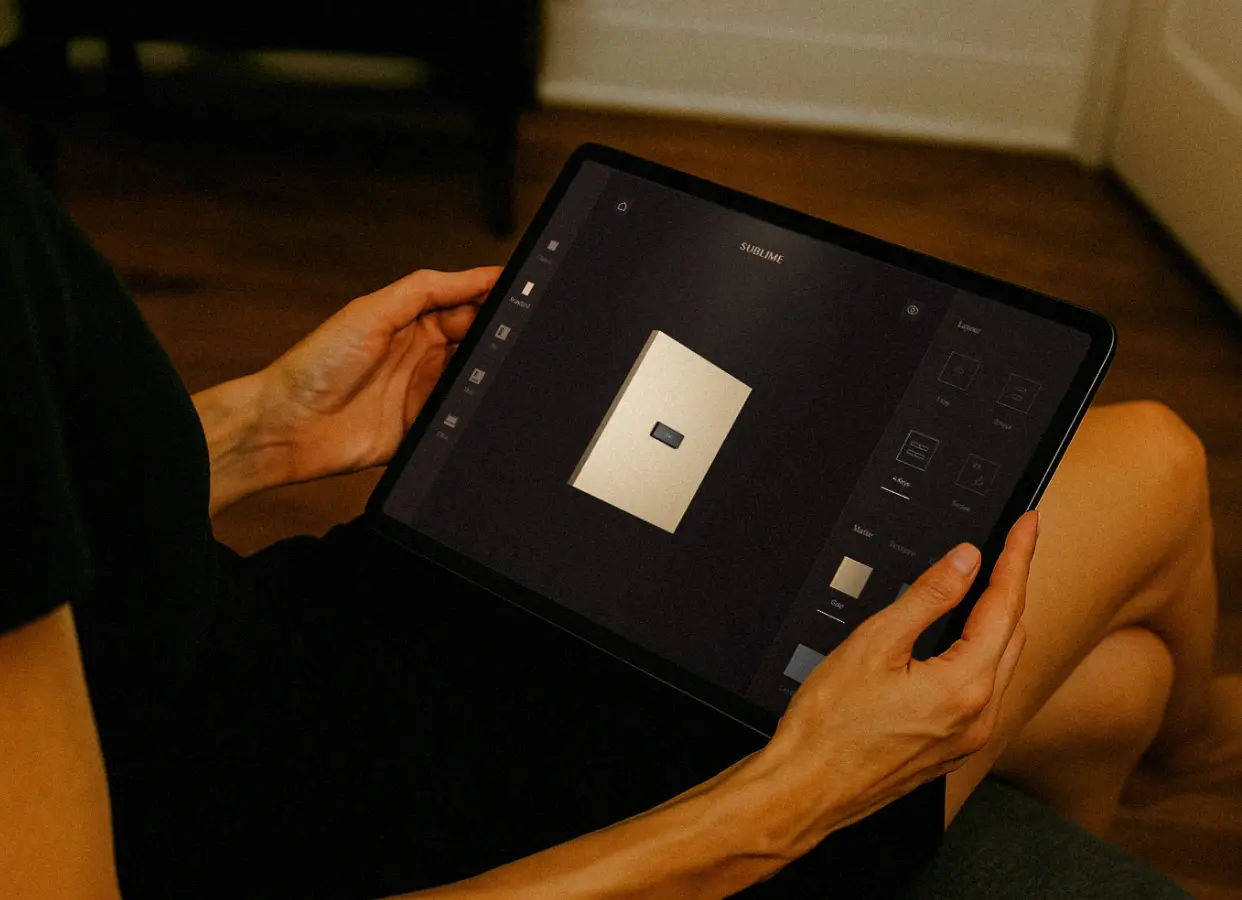 SUBLIME panel configuration on a tablet